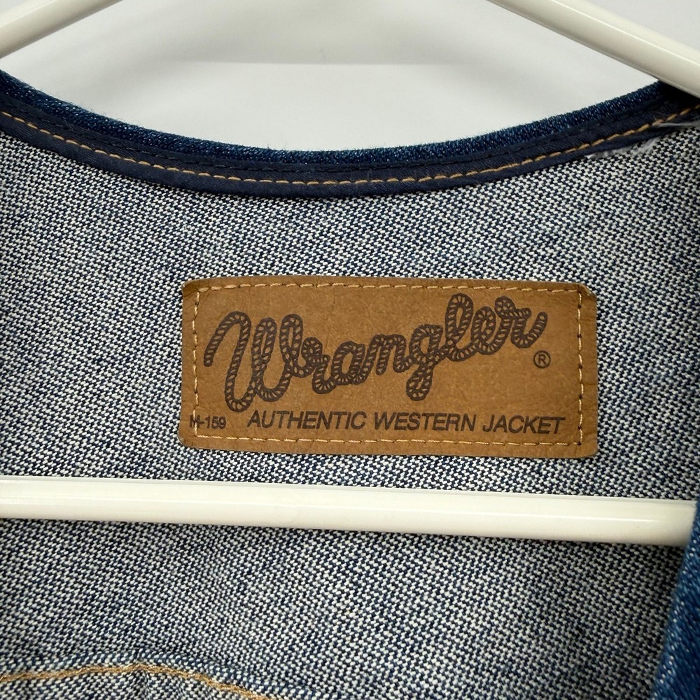Wrangler Vest Mens Blue Unlined Denim Short Western Ranch - Picture 2 of 8